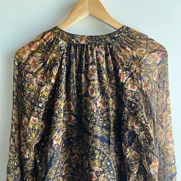 Johnny Was Jade Riley Silk Peasant Blouse S - Picture 11 of 16
